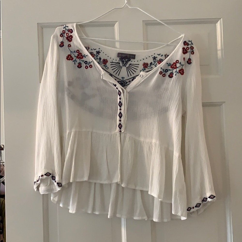 White cropped blouse